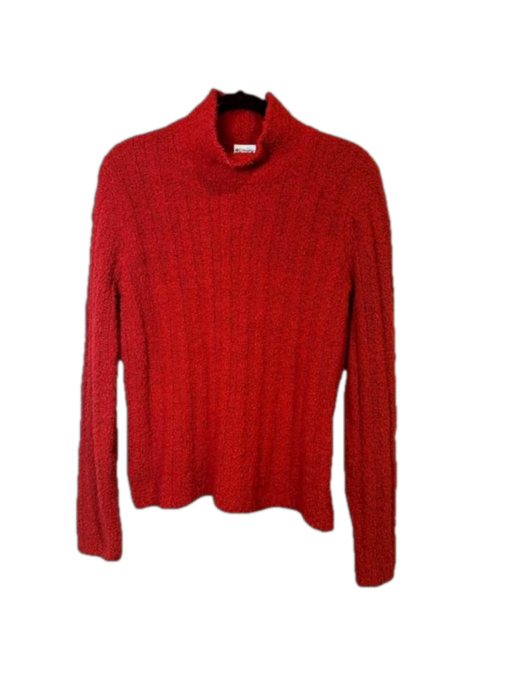 COLUMBIA Size L Mock Neck Red Sweater